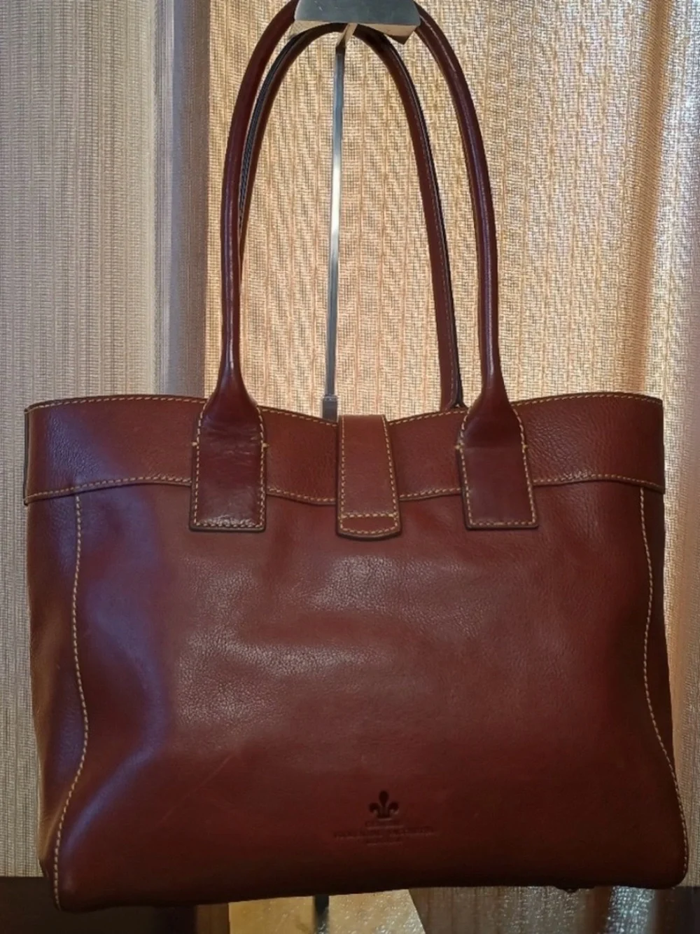 Dooney & Bourke Florentine Vacchetta LeatherTote Bag with Brass Hardware - Picture 3 of 12